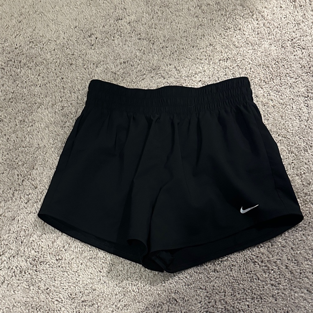 Nike Black Women's Athletic Shorts with White Swoosh